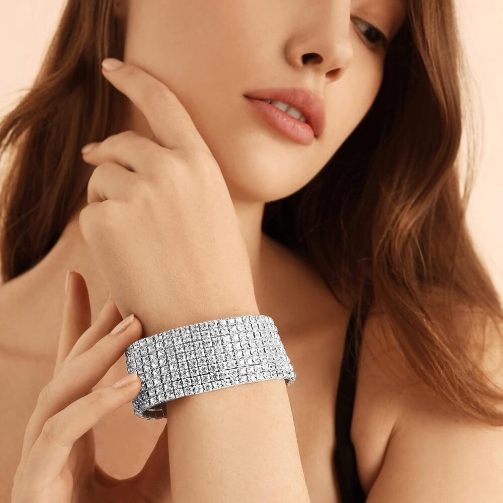 Sparkle Multicolor Rhinestone Stackable Stretch B… - image 3